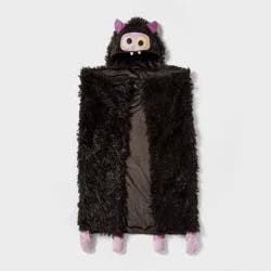 Shadow Monster Halloween Kids' Hooded Throw Blanket Black - Pillowfort™