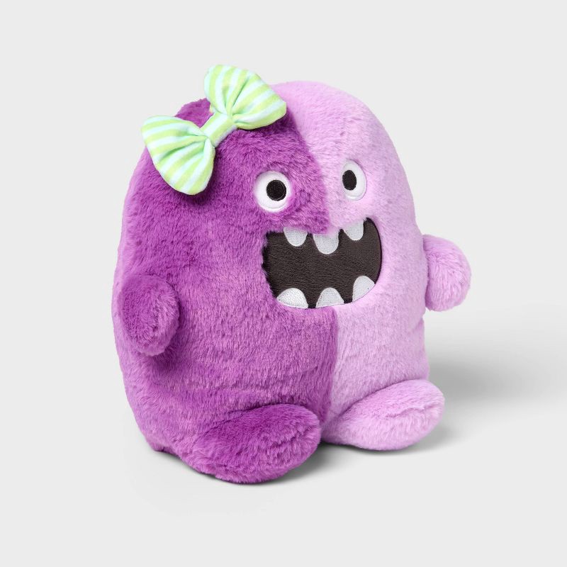 slide 1 of 3, Happy Monster Halloween Mini Weighted Plush Kids' Throw Pillow - Pillowfort™, 1 ct