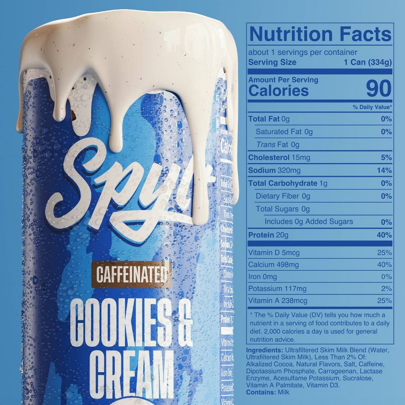 slide 4 of 11, Spylt Caffeinated 20G High Protein Cookies & Cream Shake - 11 fl oz, 20 gram, 11 fl oz