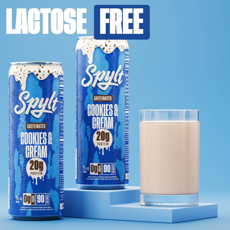 slide 8 of 11, Spylt Caffeinated 20G High Protein Cookies & Cream Shake - 11 fl oz, 20 gram, 11 fl oz