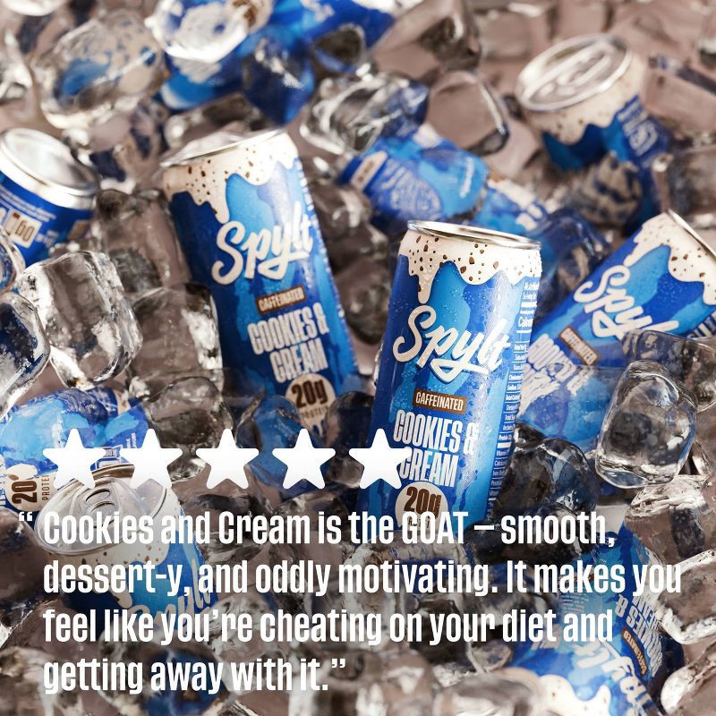 slide 10 of 11, Spylt Caffeinated 20G High Protein Cookies & Cream Shake - 11 fl oz, 20 gram, 11 fl oz