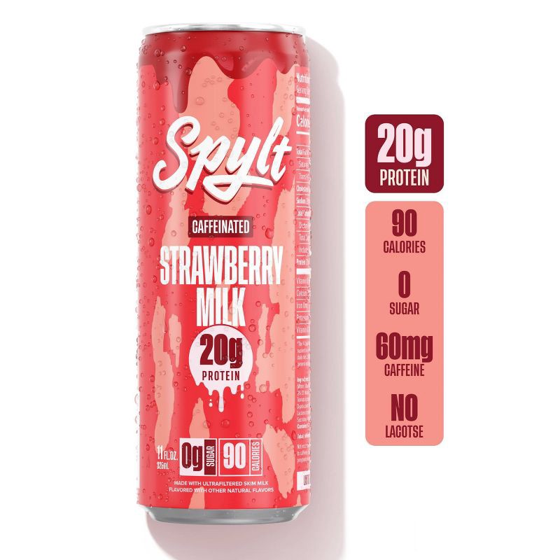 slide 2 of 11, Spylt Caffeinated 20G High Protein Strawberry Shake - 11 fl oz, 20 gram, 11 fl oz