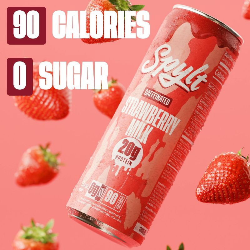 slide 7 of 11, Spylt Caffeinated 20G High Protein Strawberry Shake - 11 fl oz, 20 gram, 11 fl oz