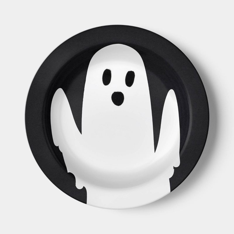 slide 1 of 3, 6.5" Halloween Ghost Melamine Appetizer Plate Black - Hyde and EEK! Boutique™, 1 ct