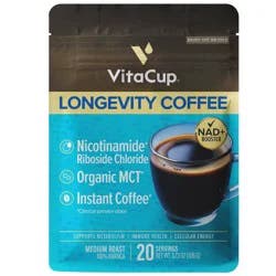 VitaCup Longevity Medium Roast Instant Coffee Pouch - 3.73oz