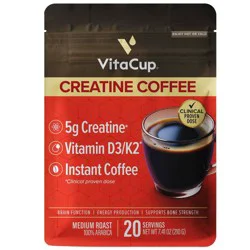 VitaCup Creatine Coffee Medium Roast Instant Coffee Pouch - 7.41oz