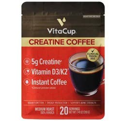 VitaCup Creatine Coffee Medium Roast Instant Coffee Pouch - 7.41oz