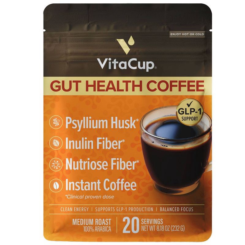 slide 1 of 5, VitaCup Gut Health Medium Roast Instant Coffee - 8.18oz, 8.18 oz