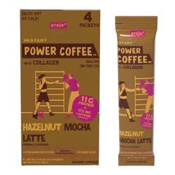 Projo Power Coffee with Collagen Hazelnut Mocha Medium Dark Roast Instant Coffee - 3.1oz/4ct