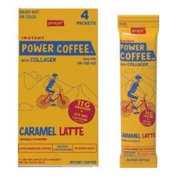 Projo Power Coffee with Collagen Caramel Latte Medium Dark Roast Instant Coffee - 3.1oz/4ct