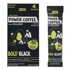 Projo Power Coffee with Collagen Bold Black Medium Roast Medium Dark Roast Instant Coffee - 1.98oz/4ct