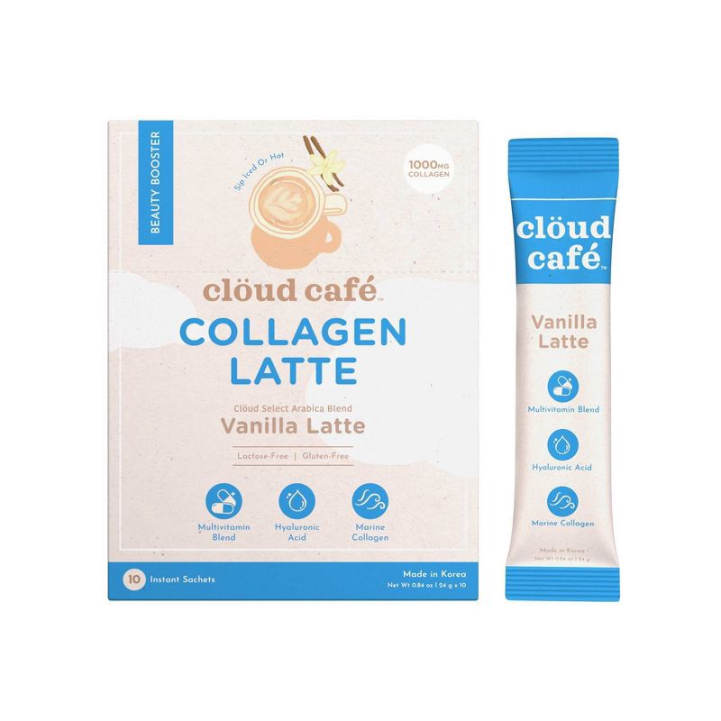 slide 1 of 5, Clöud Café Cloud Cafe Vanilla Latte with Marine Collagen Instant Coffee - 8oz, 8 oz