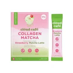 Clöud Café Cloud Cafe Strawberry Matcha Latte with Marine Collagen Instant Green Tea - 8oz