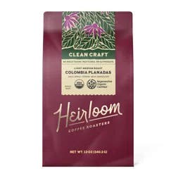 Heirloom Coffee Roasters Colombia Planadas Blend Light Medium Roast Whole Bean Coffee - 12oz