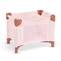 LullaBaby Folding Playpen Pink with Golden Stars