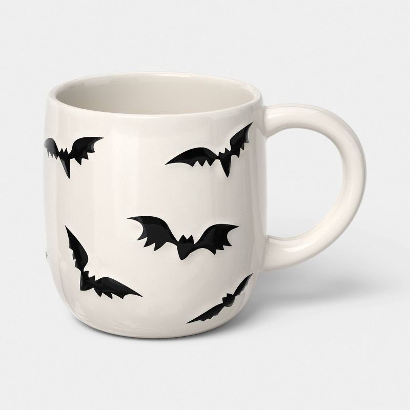 slide 1 of 3, 15 fl oz Stoneware Scattered Bats Mug - Hyde and EEK! Boutique™, 15 fl oz