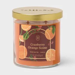 2 Wick Glass Cranberry Orange Scone Jar Candle with Lid 15.1oz - Threshold™