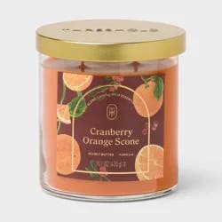 2 Wick Glass Cranberry Orange Scone Jar Candle with Lid 15.1oz - Threshold™
