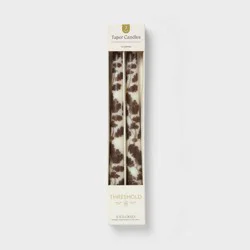 2pk Fall Taper Candle Set Brown Leaves - Threshold™