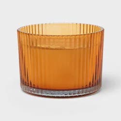 3 Wick Ribbed Glass Vanilla Pumpkin Fall Candle - Threshold™