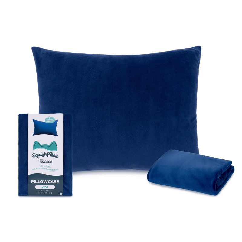 slide 1 of 10, SquishPillow Kids Pillowcase Navy Slumber, 1 ct