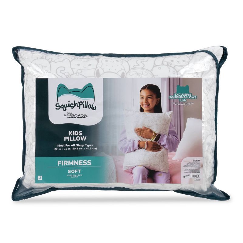 slide 1 of 14, SquishPillow Kids Soft Bed Pillow and Pillowcase Machine Washable, 1 ct