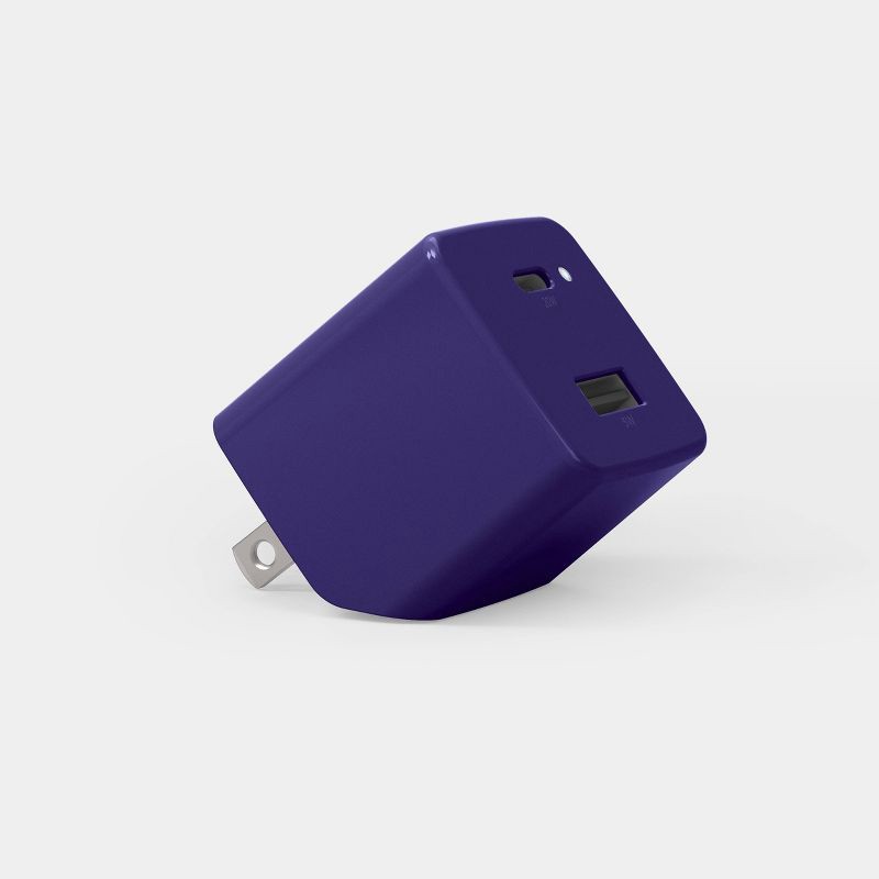 slide 1 of 5, Dual Port USB-A to USB-C Wall Adapters - heyday™ ️Future Dusk, 1 ct