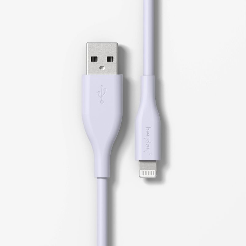 slide 1 of 5, 8' Lightning to USB-A Silicone Cable - heyday™ ️Pastel Purple, 1 ct