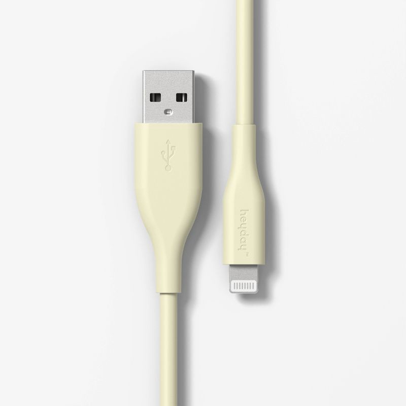 slide 1 of 5, 8' Lightning to USB-A Silicone Cable - heyday™ ️Pastel Yellow, 1 ct