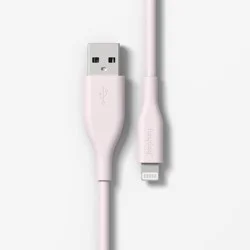 8' Lightning to USB-A Silicone Cable - heyday™ ️Pastel Pink