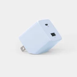 Dual Port USB-A to USB-C Wall Adapters - heyday™ ️Pastel Blue