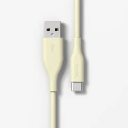 10' USB-C to USB-A Silicone Cable - heyday™ ️Pastel Yellow