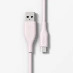 10' USB-C to USB-A Silicone Cable - heyday™ ️Pastel Pink