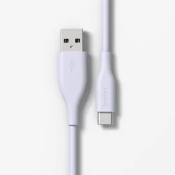 10' USB-C to USB-A Silicone Cable - heyday™ ️Pastel Purple