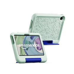 Amazon Kids Tablet 8, ages 3+, 8.7" display, includes 1 year Kids+ content subscription, parental controls and Cool Green soft bumper