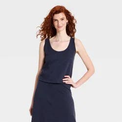 Women's Slub Knit Tank Top - Universal Thread™ Navy Blue XL