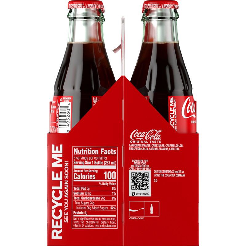 slide 8 of 11, Coca-Cola Soda with Cane Sugar - 6pk/8 fl oz Glass Bottles, 6 ct; 8 fl oz