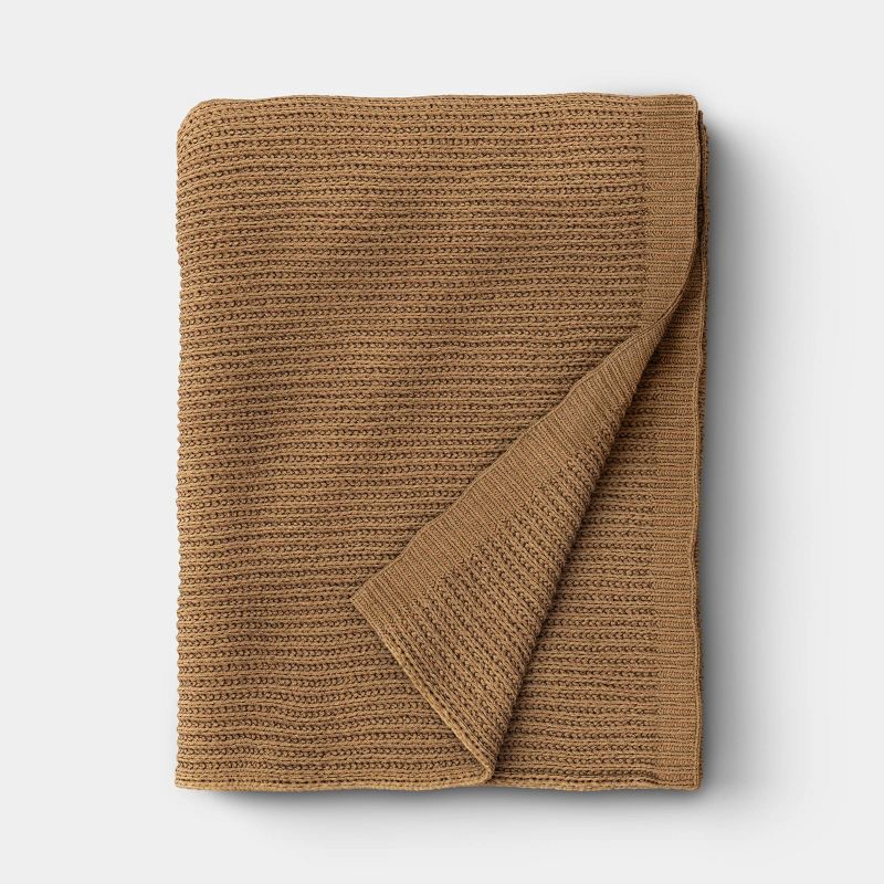 slide 1 of 6, Chenille Throw Blanket Wheat - Threshold™: Fall, 1 ct