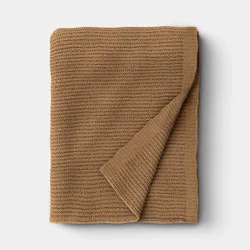 Chenille Throw Blanket Wheat - Threshold™: Fall