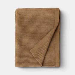 Chenille Throw Blanket Wheat - Threshold™: Fall