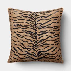 Square Tiger Stripe Pillow brown sugar/black - Threshold™