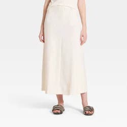 Women's Knit Maxi A-Line Skirt - Universal Thread™ Cream XL
