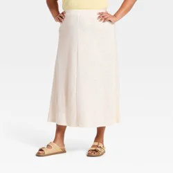 Women's Knit Maxi A-Line Skirt - Universal Thread™ Cream XXL