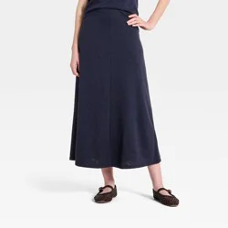 Women's Knit Maxi A-Line Skirt - Universal Thread™ Navy Blue XL