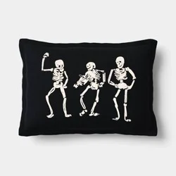 Lumbar Dancing Skeletons Pillow black/ivory - Threshold™: Fall