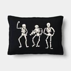 Lumbar Dancing Skeletons Pillow black/ivory - Threshold™: Fall