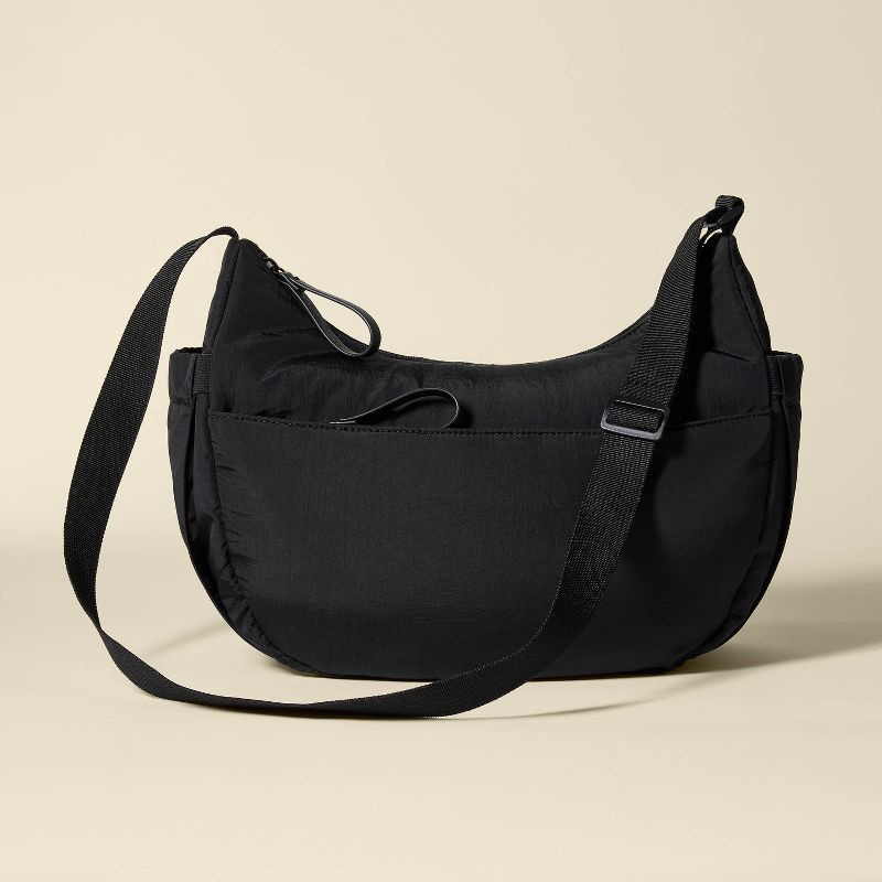 slide 1 of 4, Crossbody Solid Shoulder Diaper Bag - Black - Cloud Island™, 1 ct