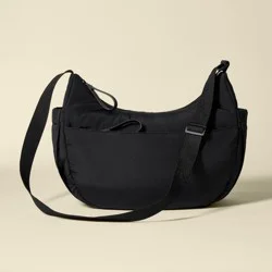 Crossbody Solid Shoulder Diaper Bag - Black - Cloud Island™