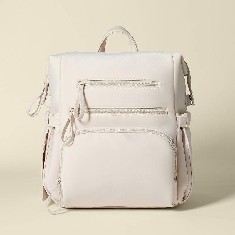 slide 1 of 6, Boxy Solid Backpack Diaper Bag - Light Tan - Cloud Island™, 1 ct