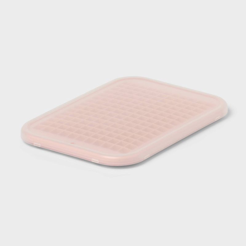 slide 1 of 4, Silicone Crushed Ice Tray with Lid Pink - Room Essentials™, 1 ct